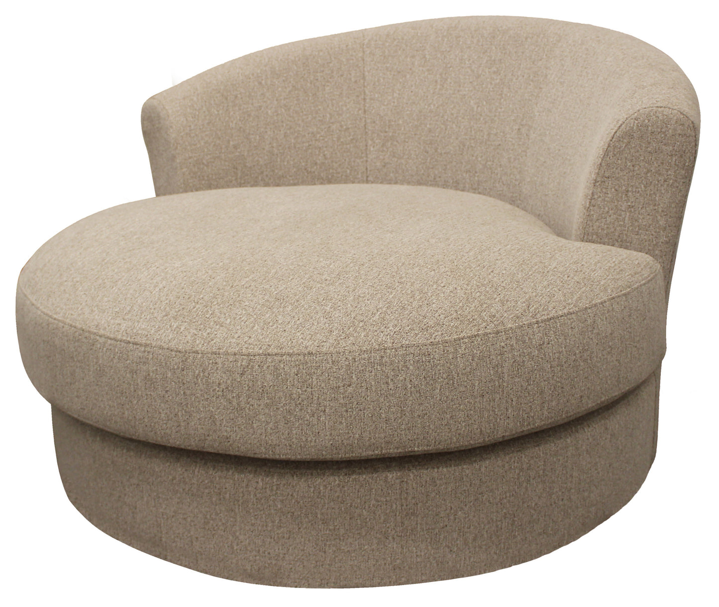 44" Sand Linen Solid Color Swivel Barrel Chair