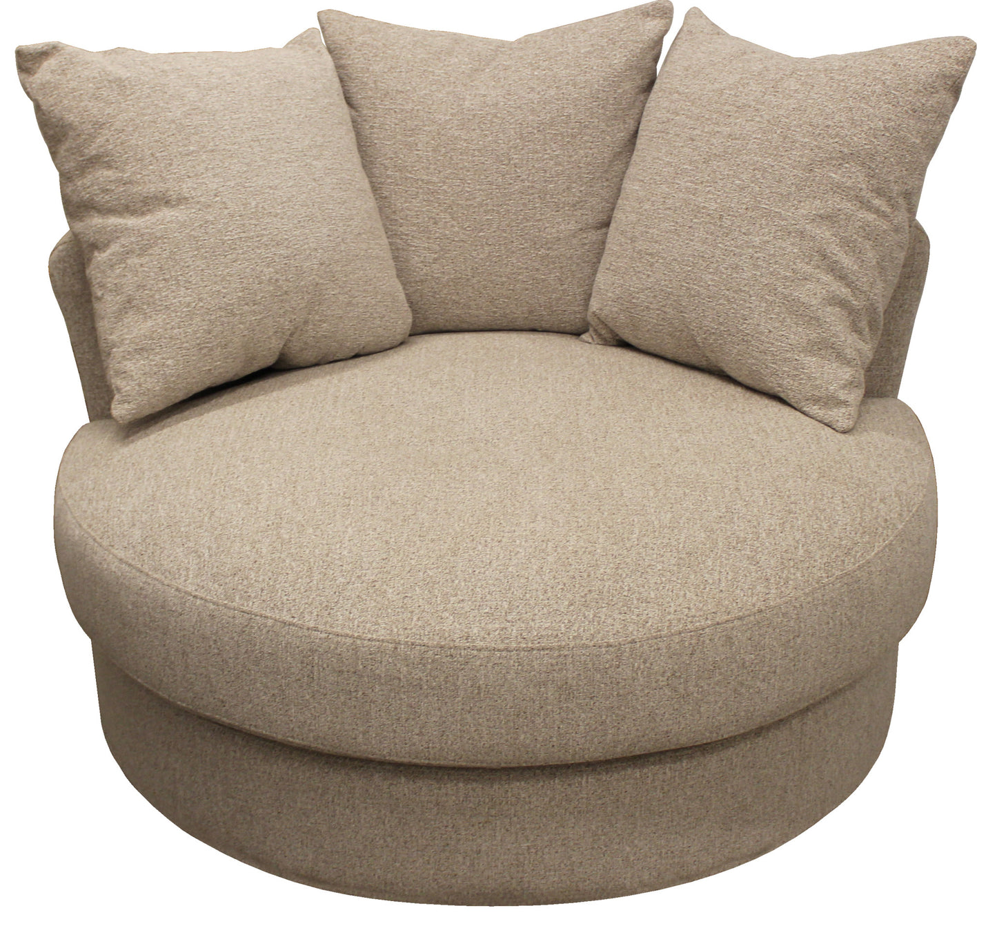 44" Sand Linen Solid Color Swivel Barrel Chair