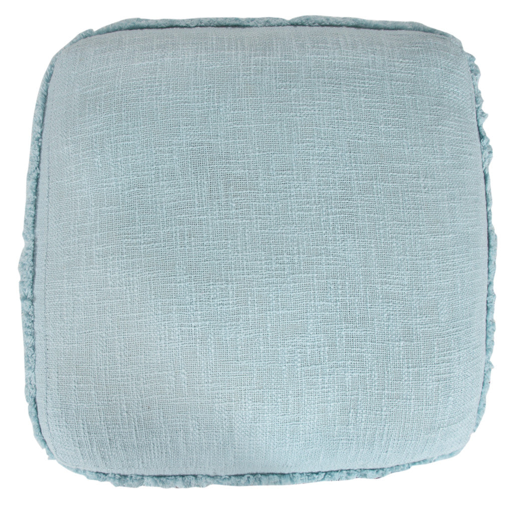 18" Blue 100% Cotton Ottoman