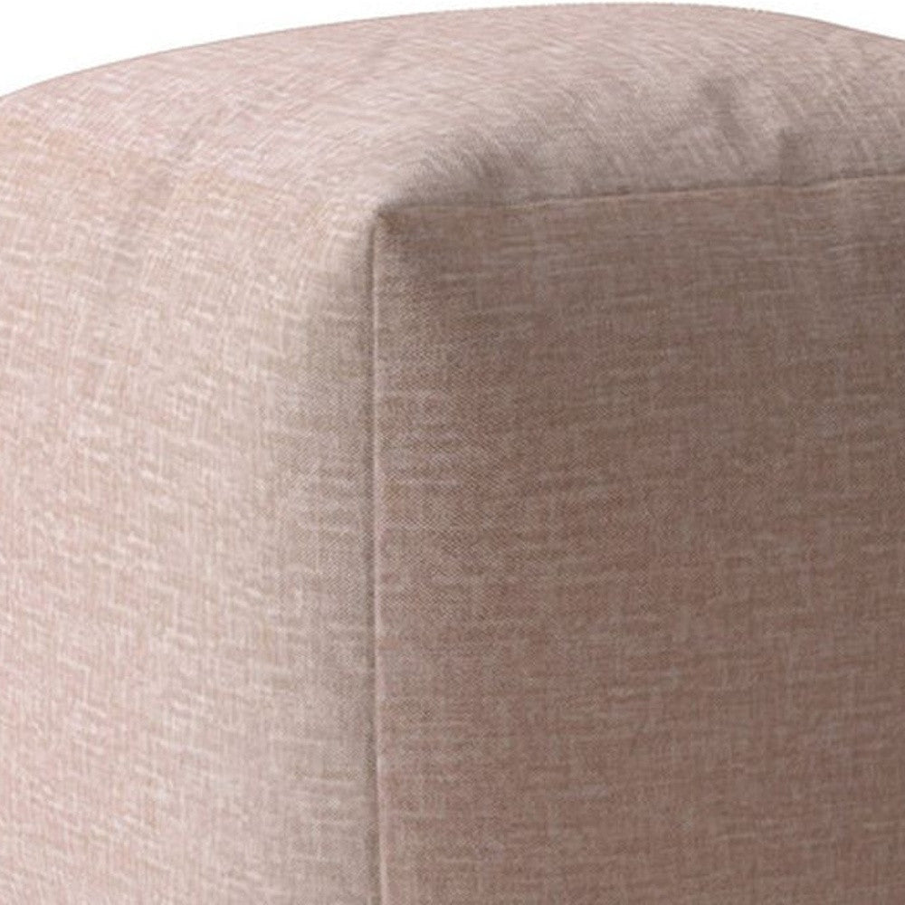 17" Pink Cotton Pouf Ottoman