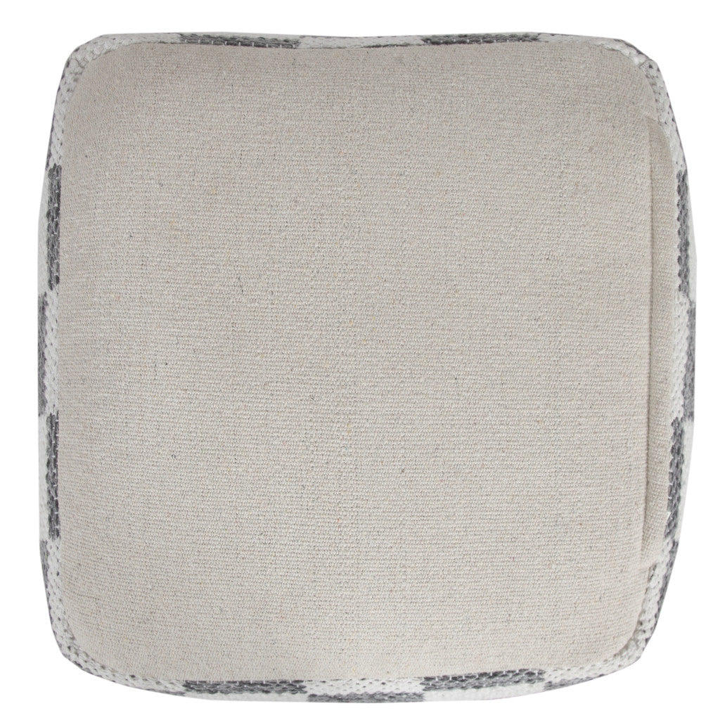 18" Gray 100% Cotton Ottoman