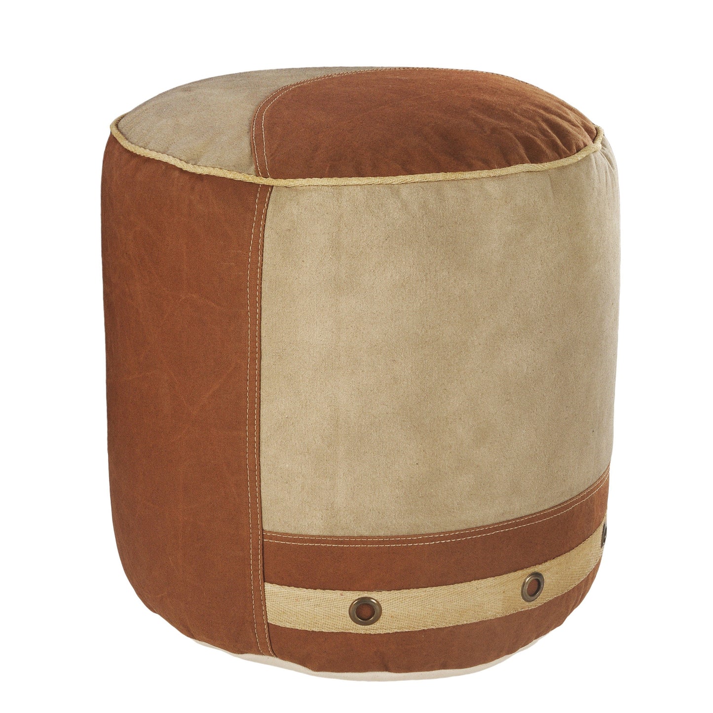 16" Tan 100% Cotton Ottoman