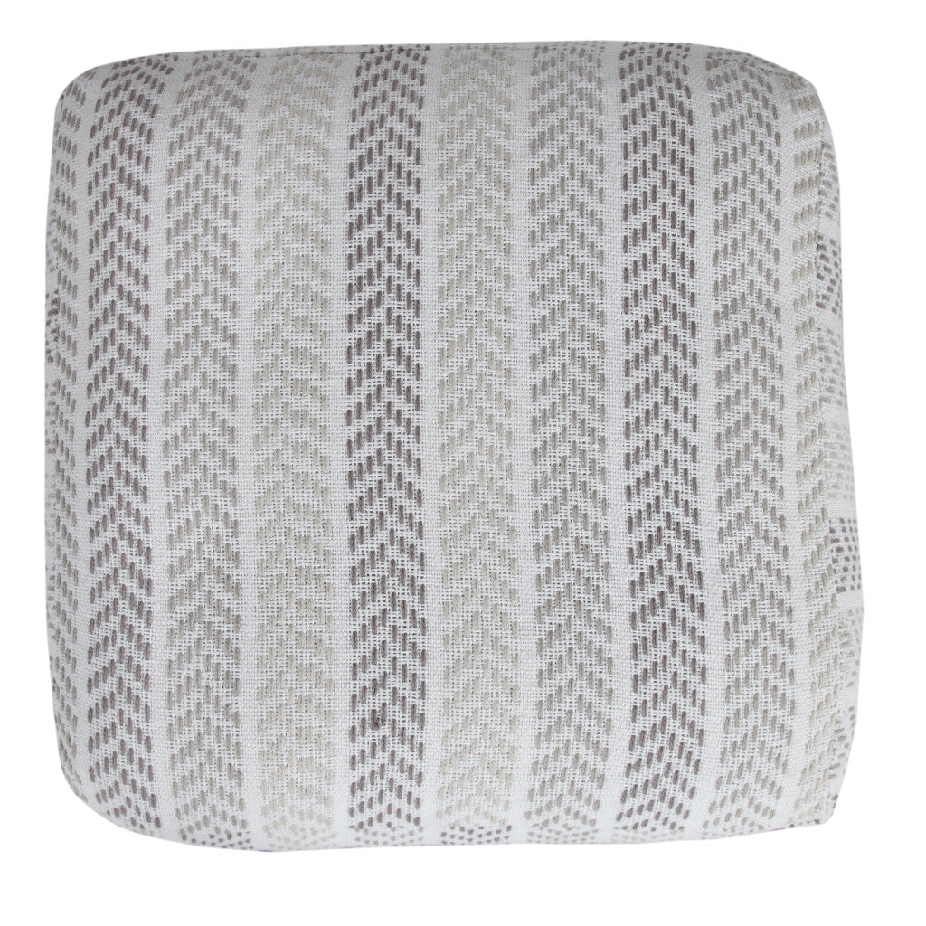 18" Gray 100% Cotton Ottoman