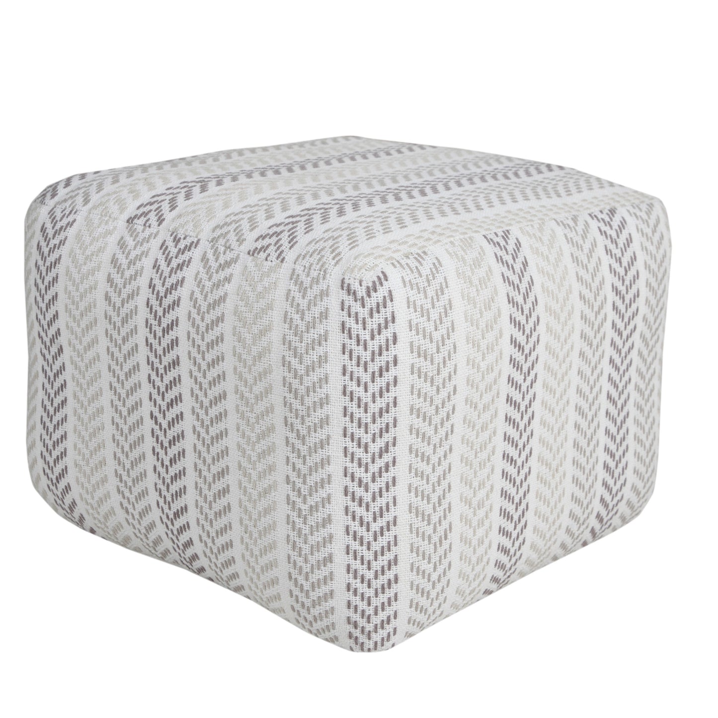 18" Gray 100% Cotton Ottoman