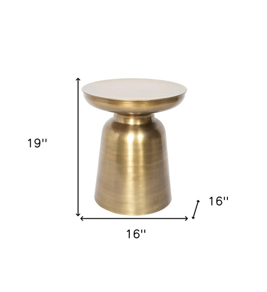 19" Gold Metal Round End Table