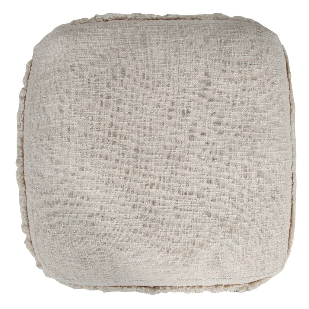 18" Cream 100% Cotton Ottoman