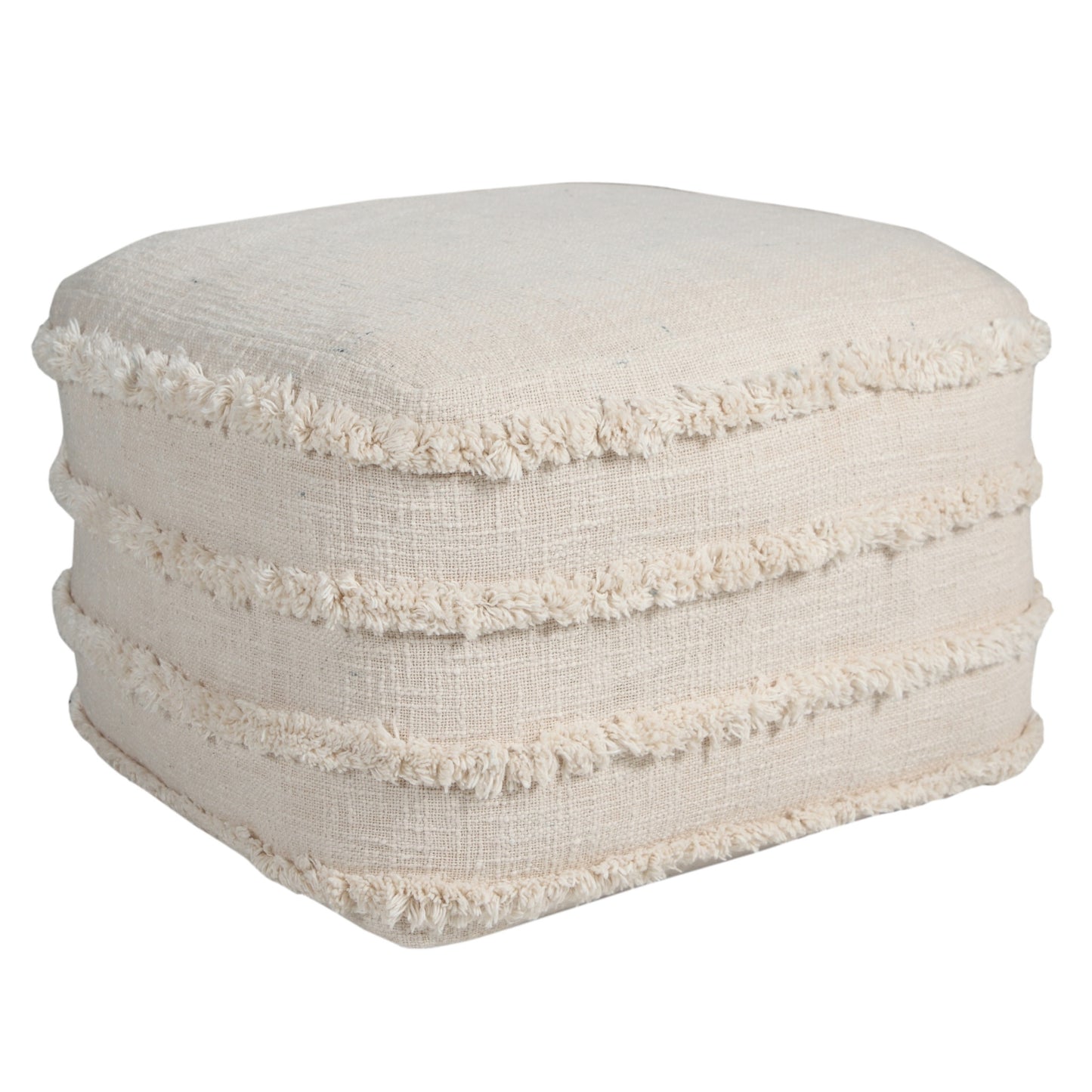 18" Cream 100% Cotton Ottoman