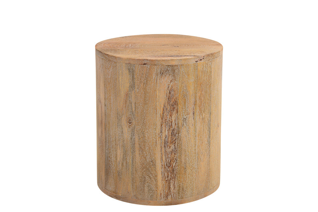 18" Natural Solid Wood Round End Table