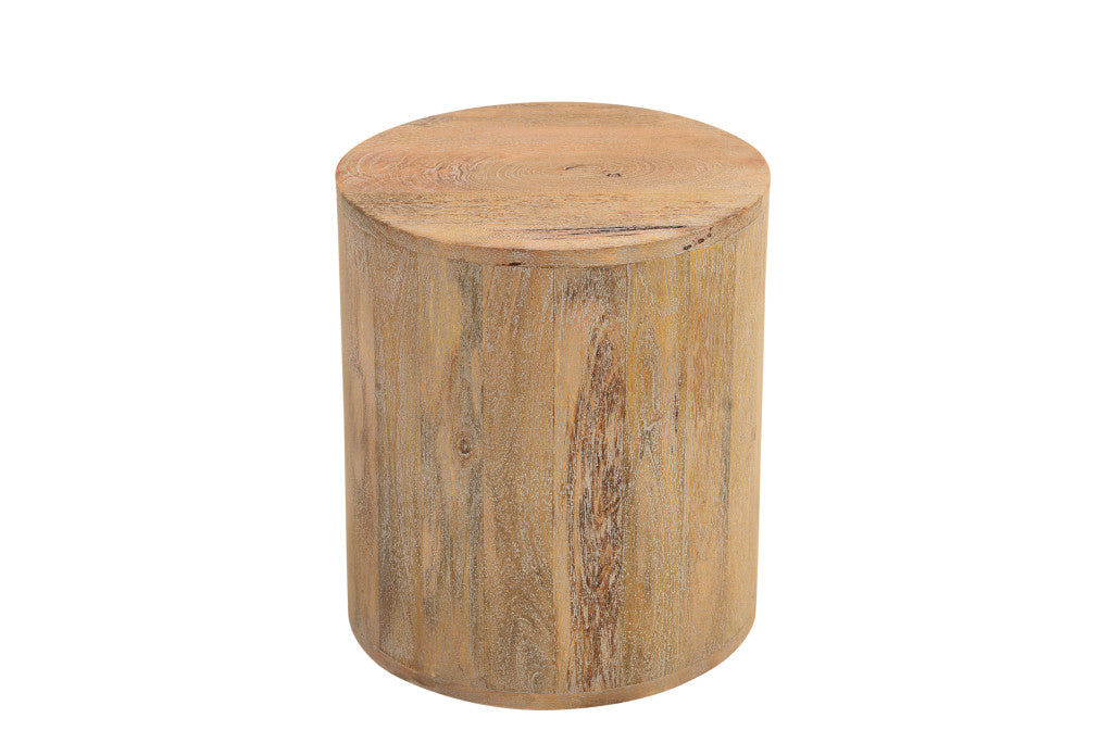 18" Natural Solid Wood Round End Table