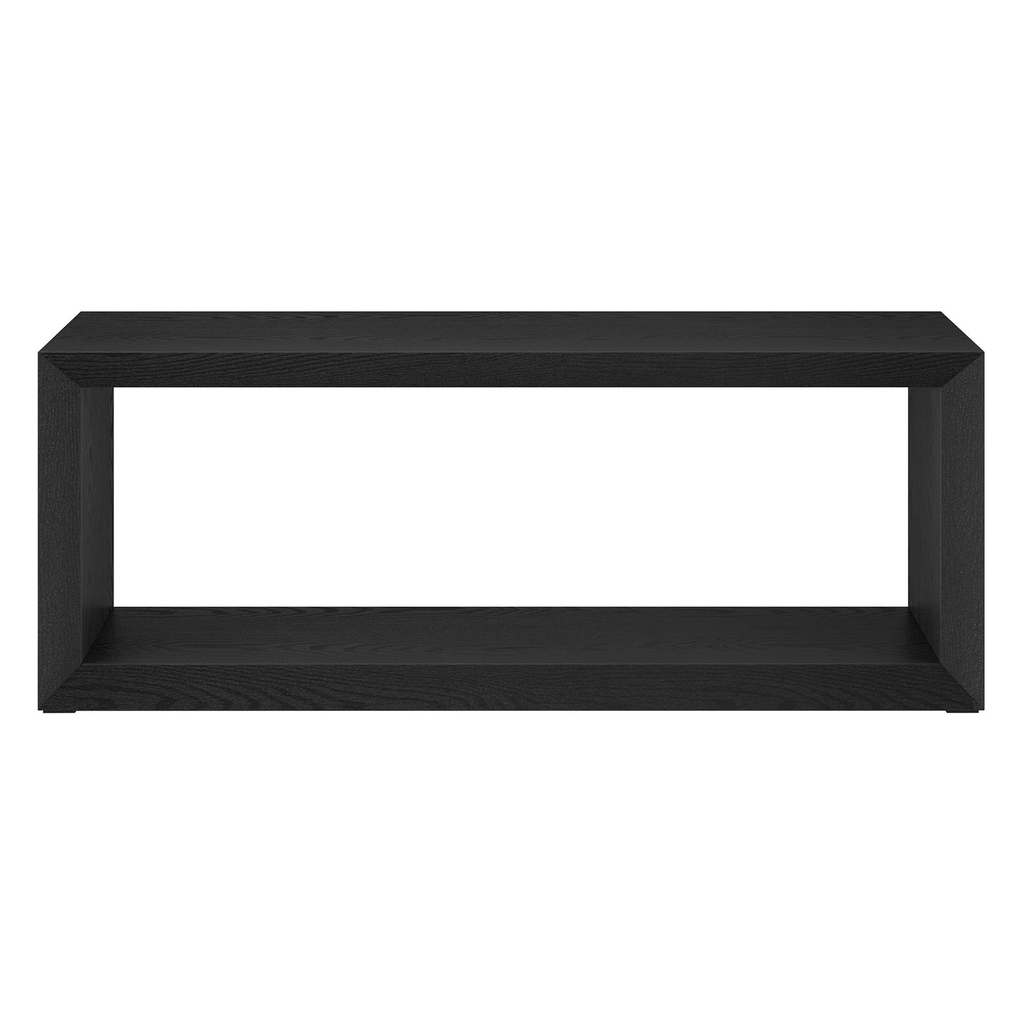 48" Black Coffee Table With Shelf