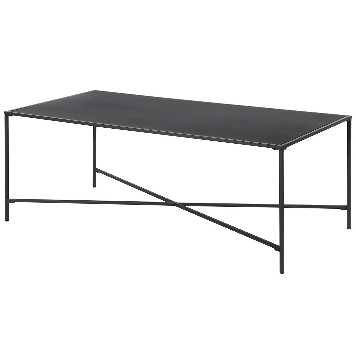 48" Black Steel Coffee Table