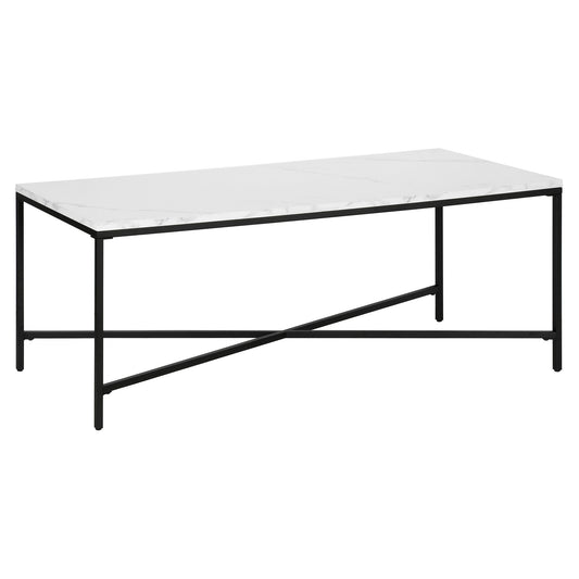 48" White And Black Steel Coffee Table