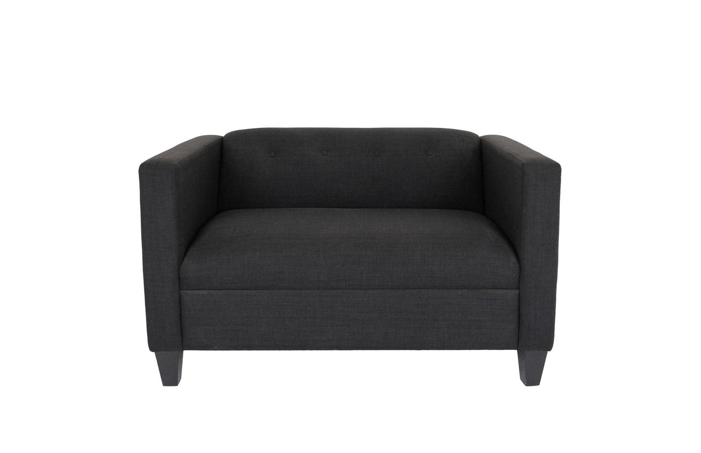 80" Black And Dark Brown Polyester Blend Loveseat