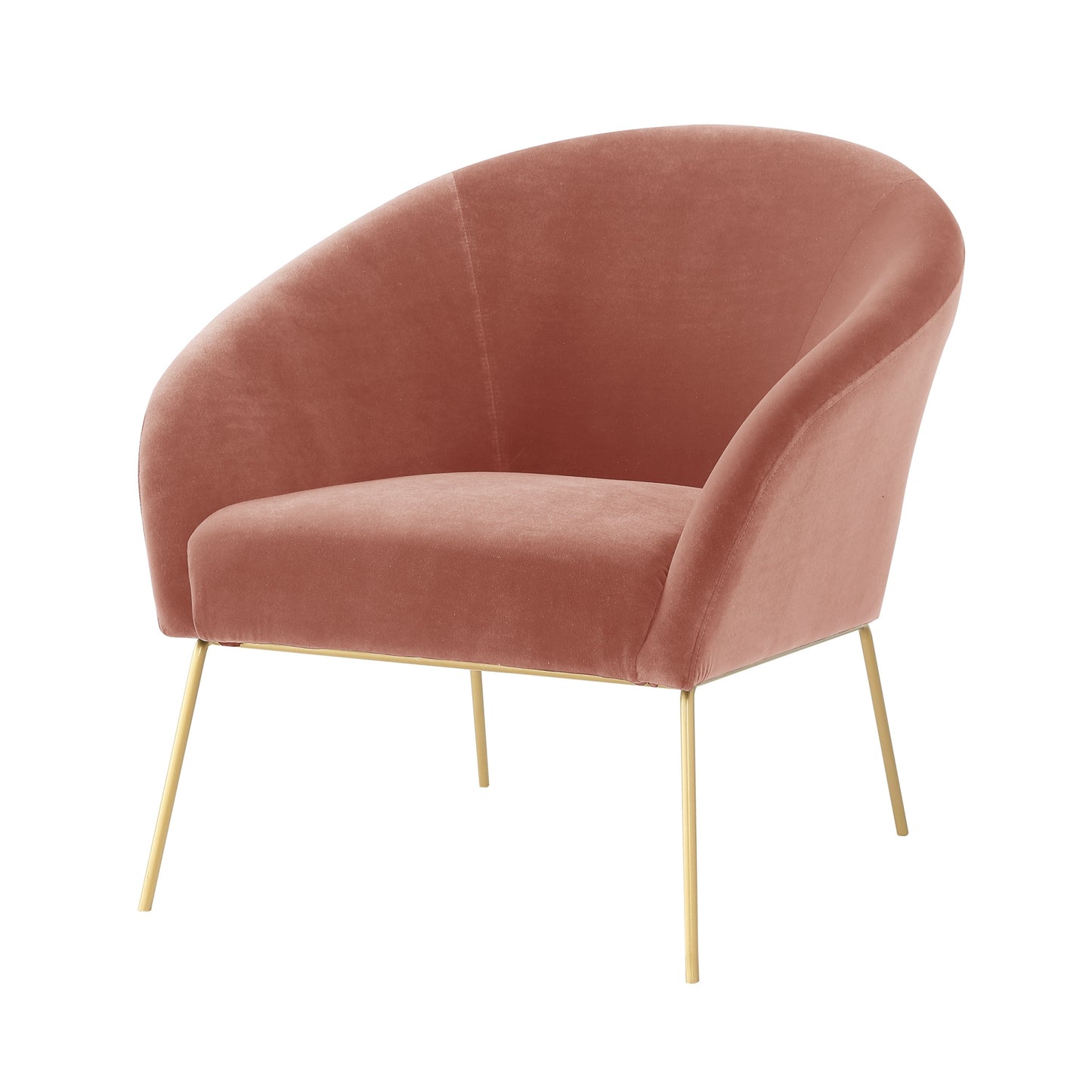 31" Blush and Gold Velvet Barrel Chair