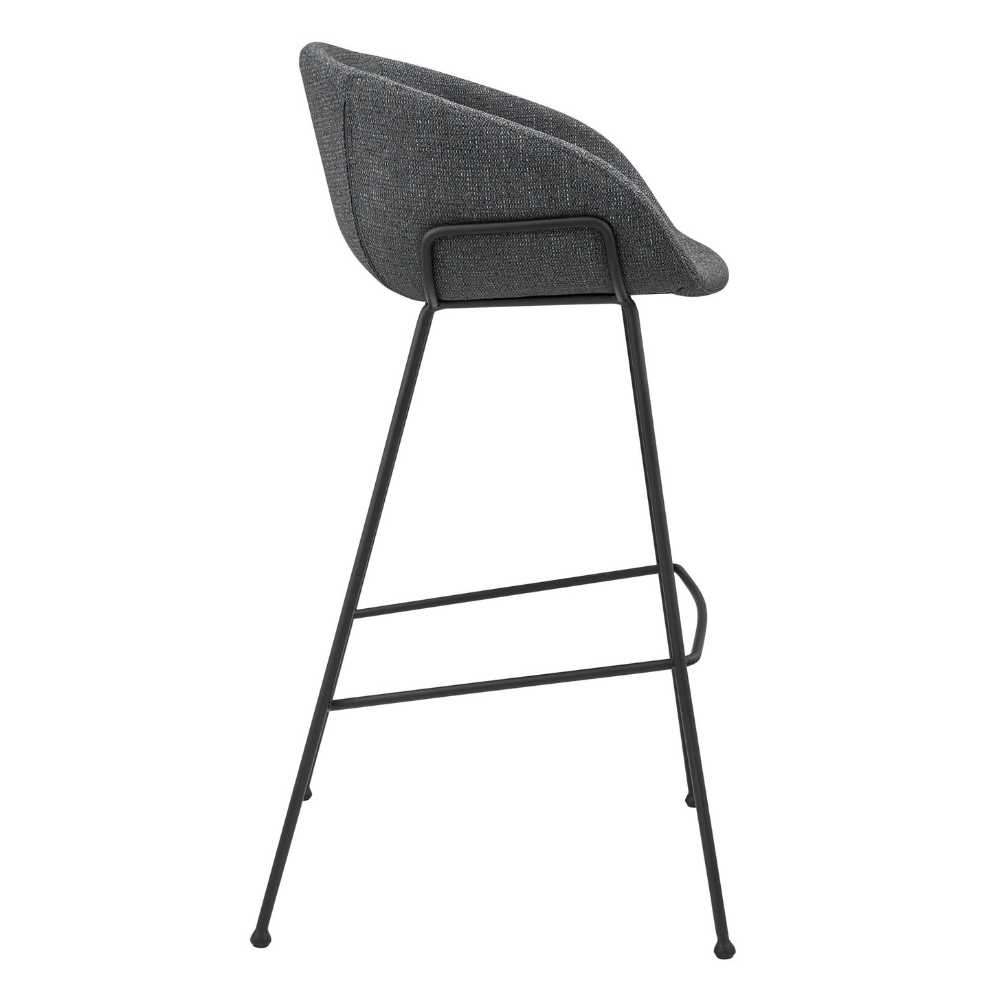 Set of Two 30" Gray And Black Steel Low Back Bar Height Bar Chairs