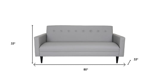 80" Gray Faux Leather And Black Sofa