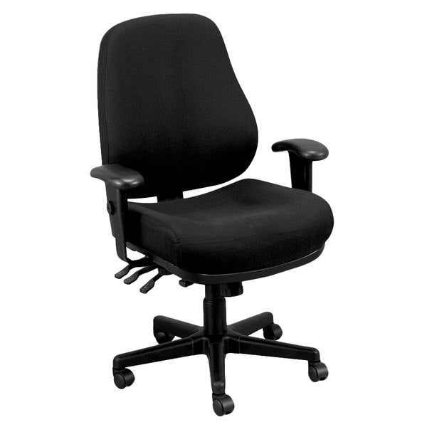 Black Adjustable Swivel Fabric Rolling Office Chair