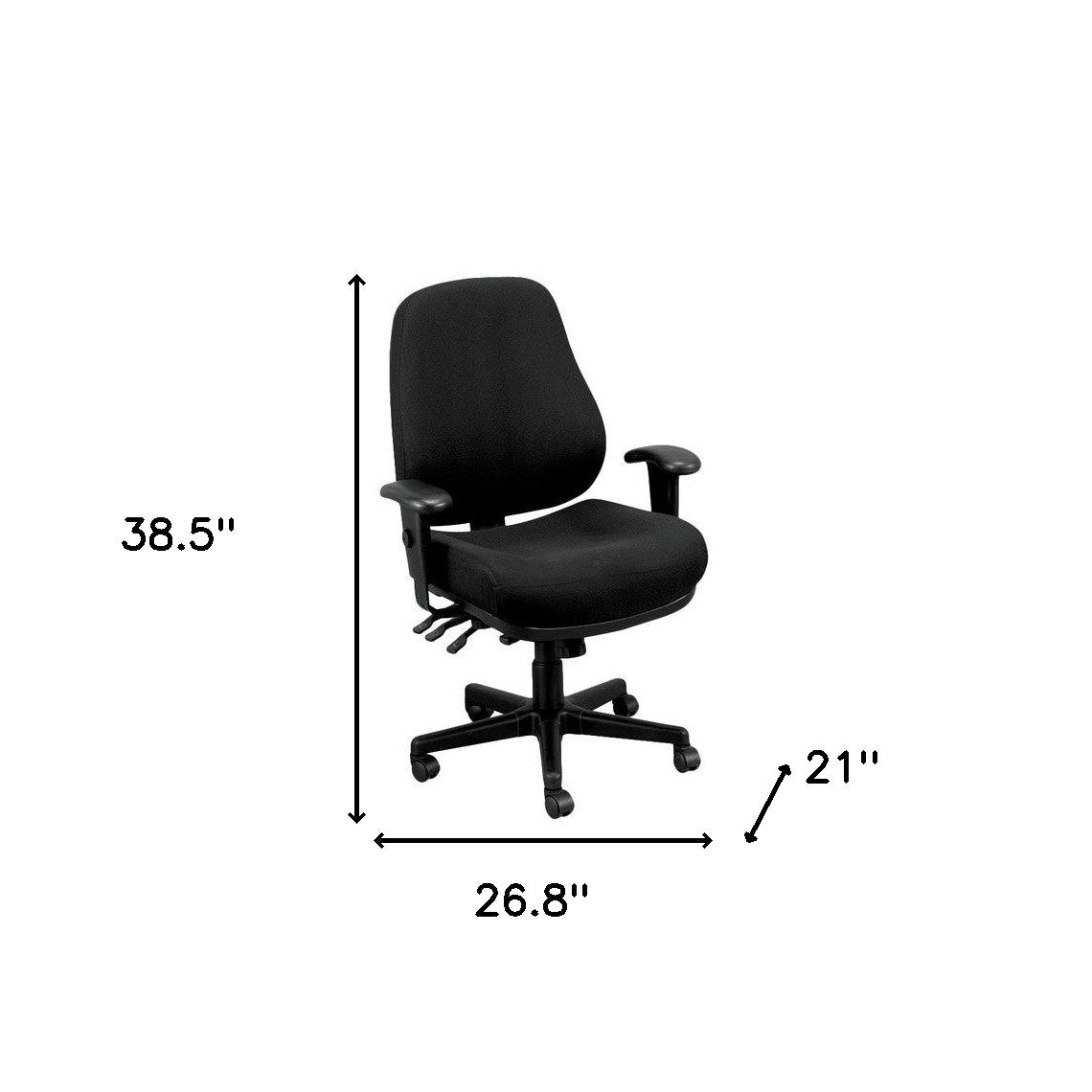 Black Adjustable Swivel Fabric Rolling Office Chair