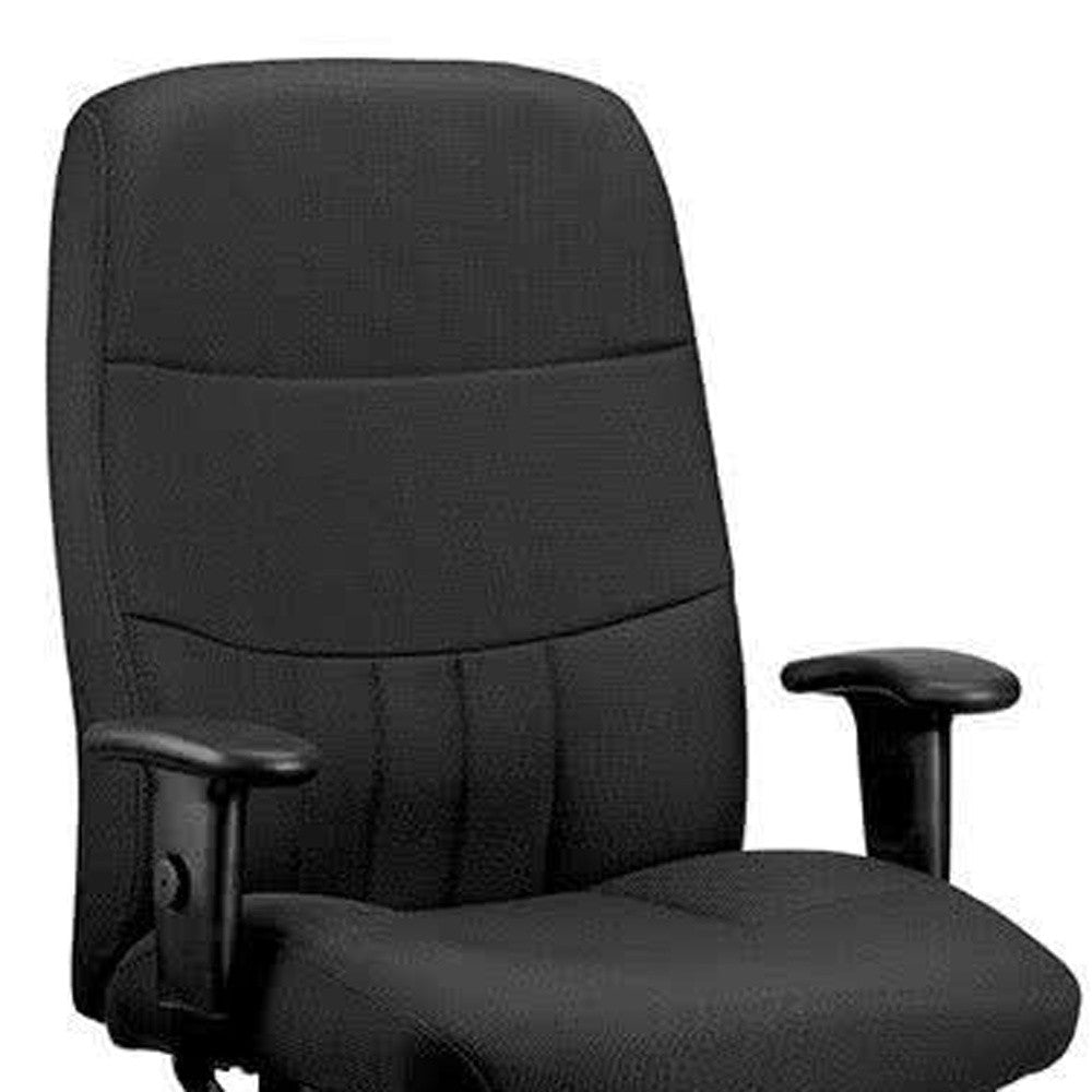 Black Adjustable Swivel Fabric Rolling Office Chair