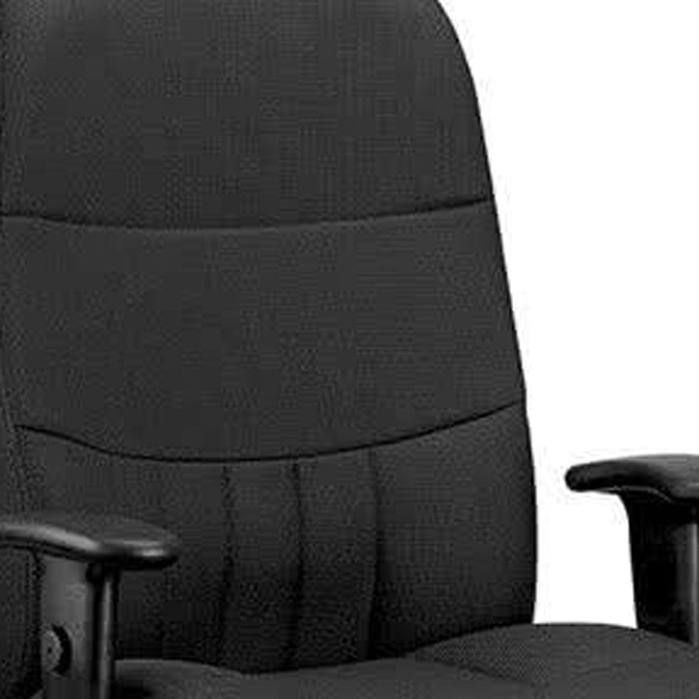 Black Adjustable Swivel Fabric Rolling Office Chair