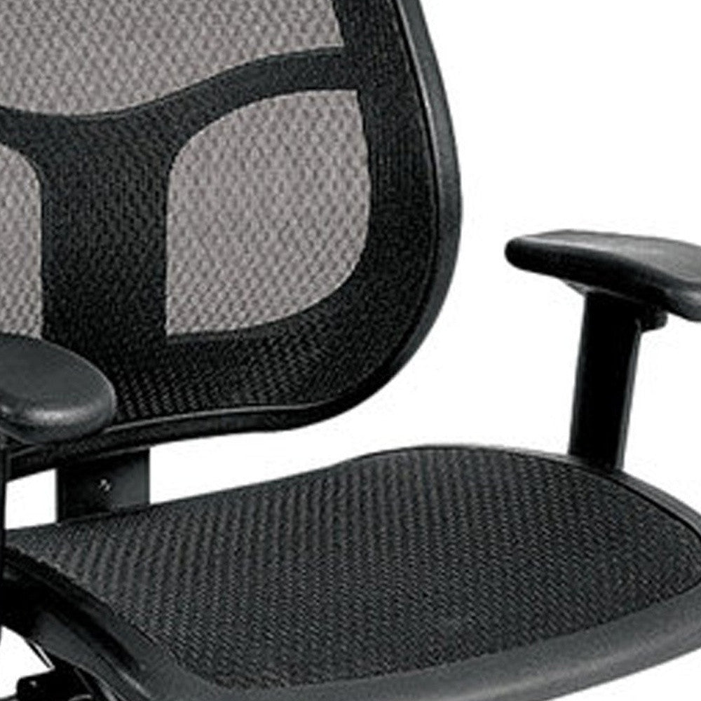 Black Adjustable Swivel Mesh Rolling Office Chair