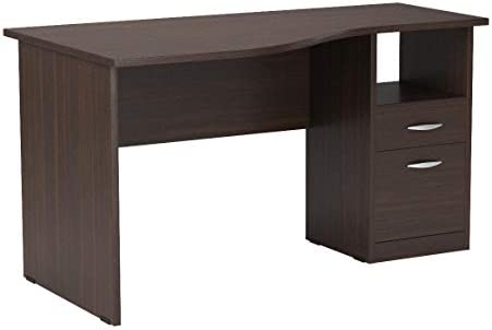 Espresso Finish Wood Curved Top Writing Desk