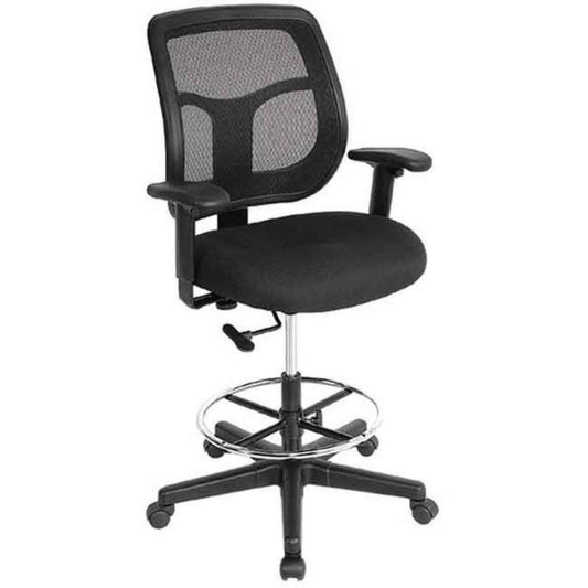 Black Adjustable Swivel Mesh Rolling Drafting Chair