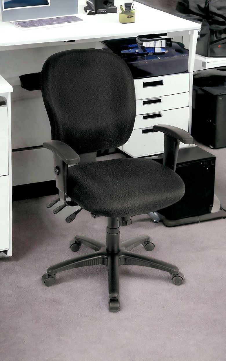 Charcoal Adjustable Swivel Fabric Rolling Office Chair