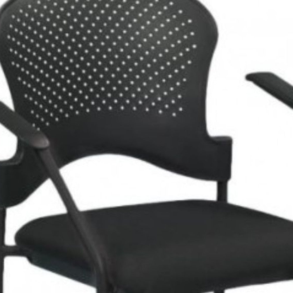 Black Plastic Rolling Office Chair