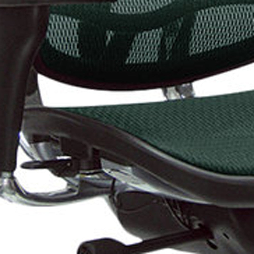 Green and Silver Adjustable Swivel Mesh Rolling Office Chair