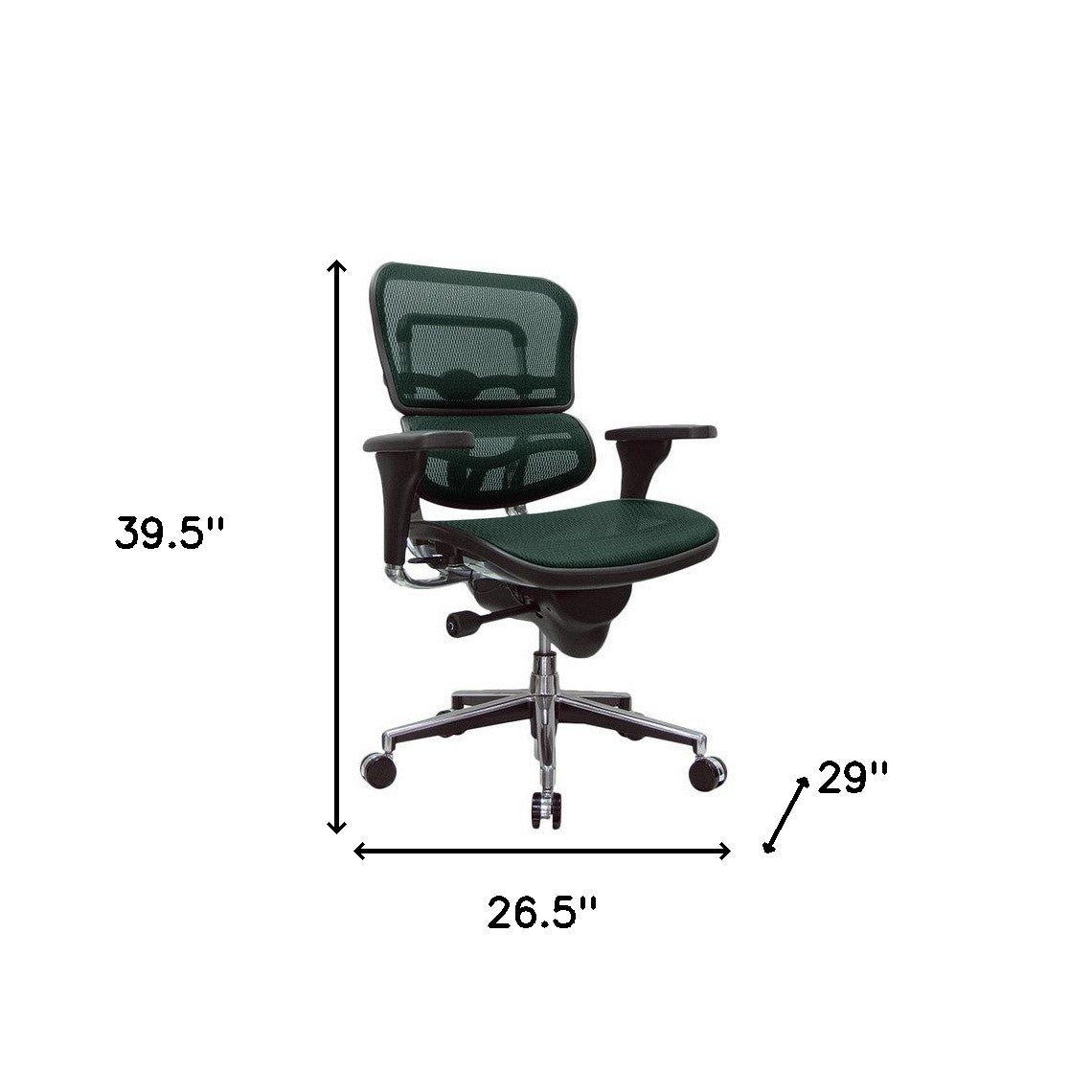 Green and Silver Adjustable Swivel Mesh Rolling Office Chair