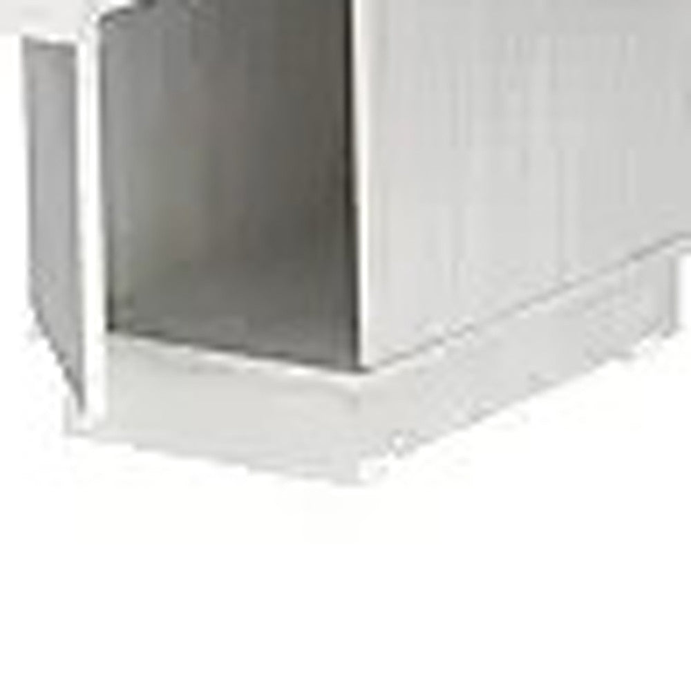 49" White Manufactured Wood Mirrored Rectangular With Three Drawers