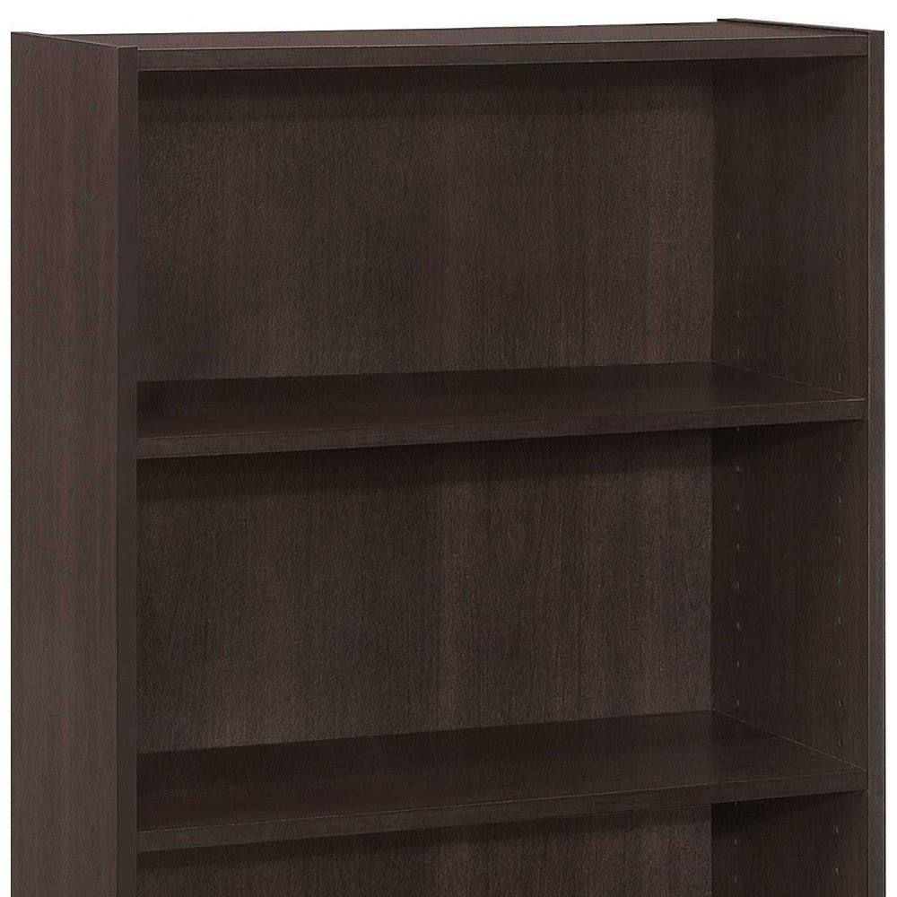 36" Brown Wood Adjustable Bookcase