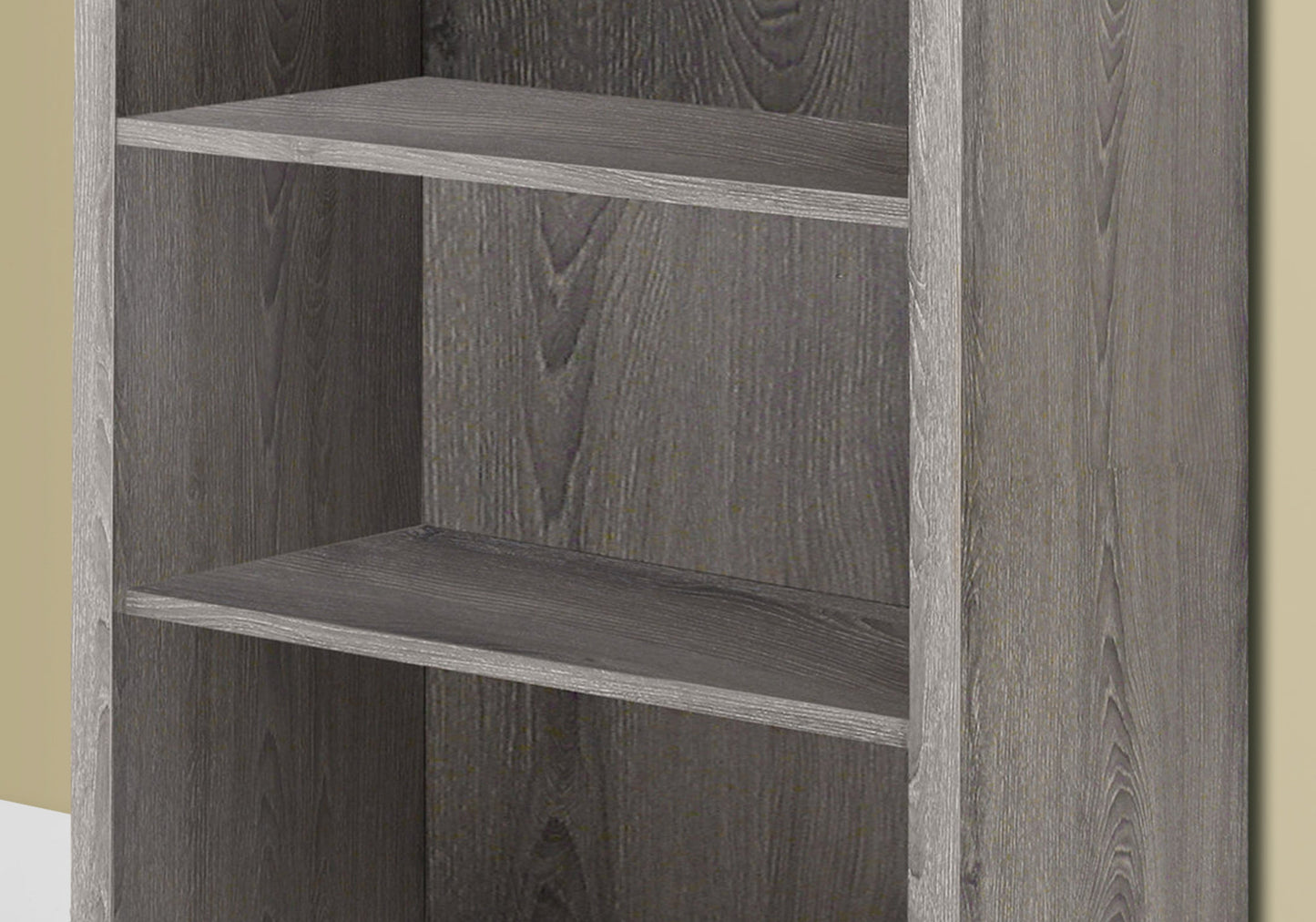 48" Dark Taupe Wood Bookcase