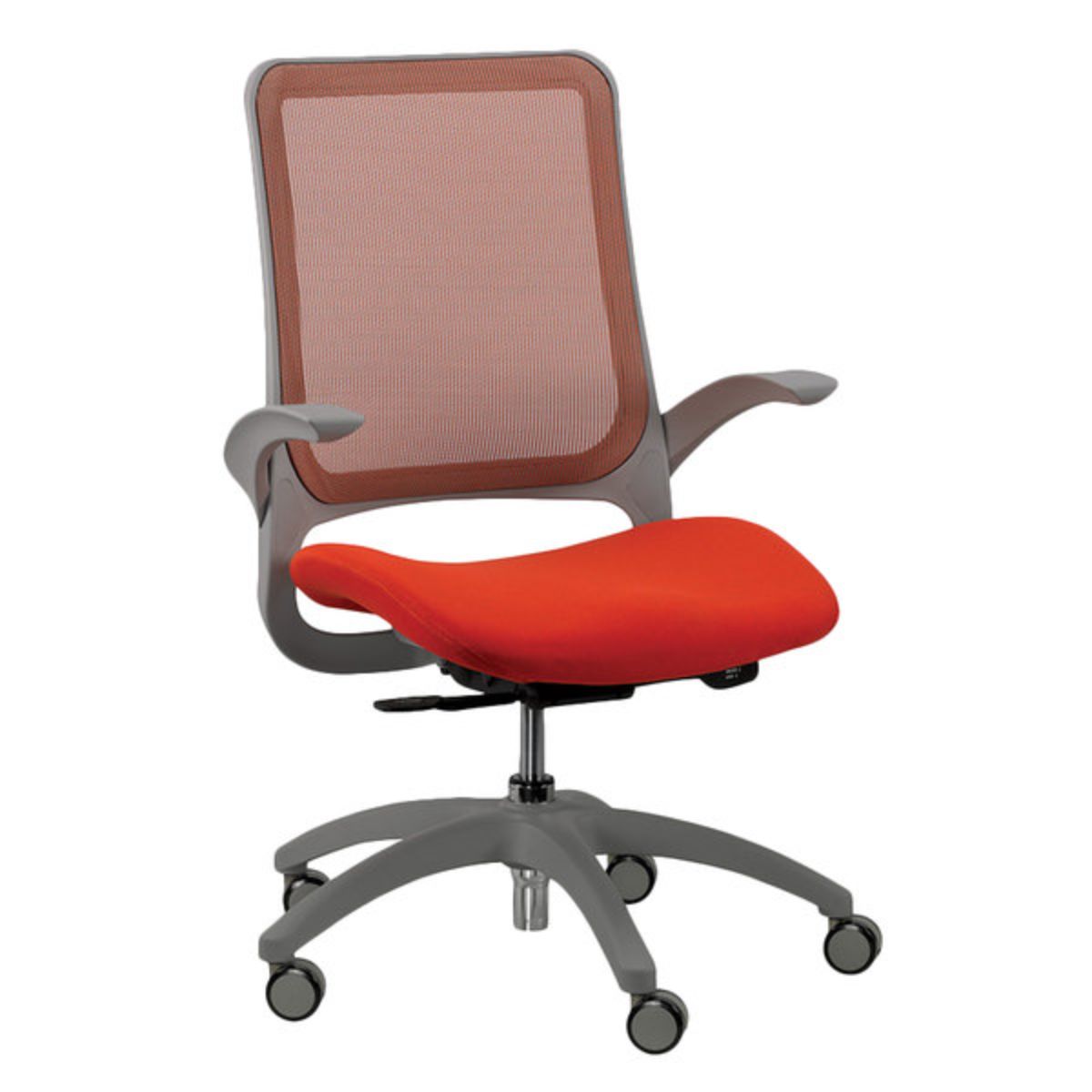 Orange and Gray Adjustable Swivel Mesh Rolling Office Chair