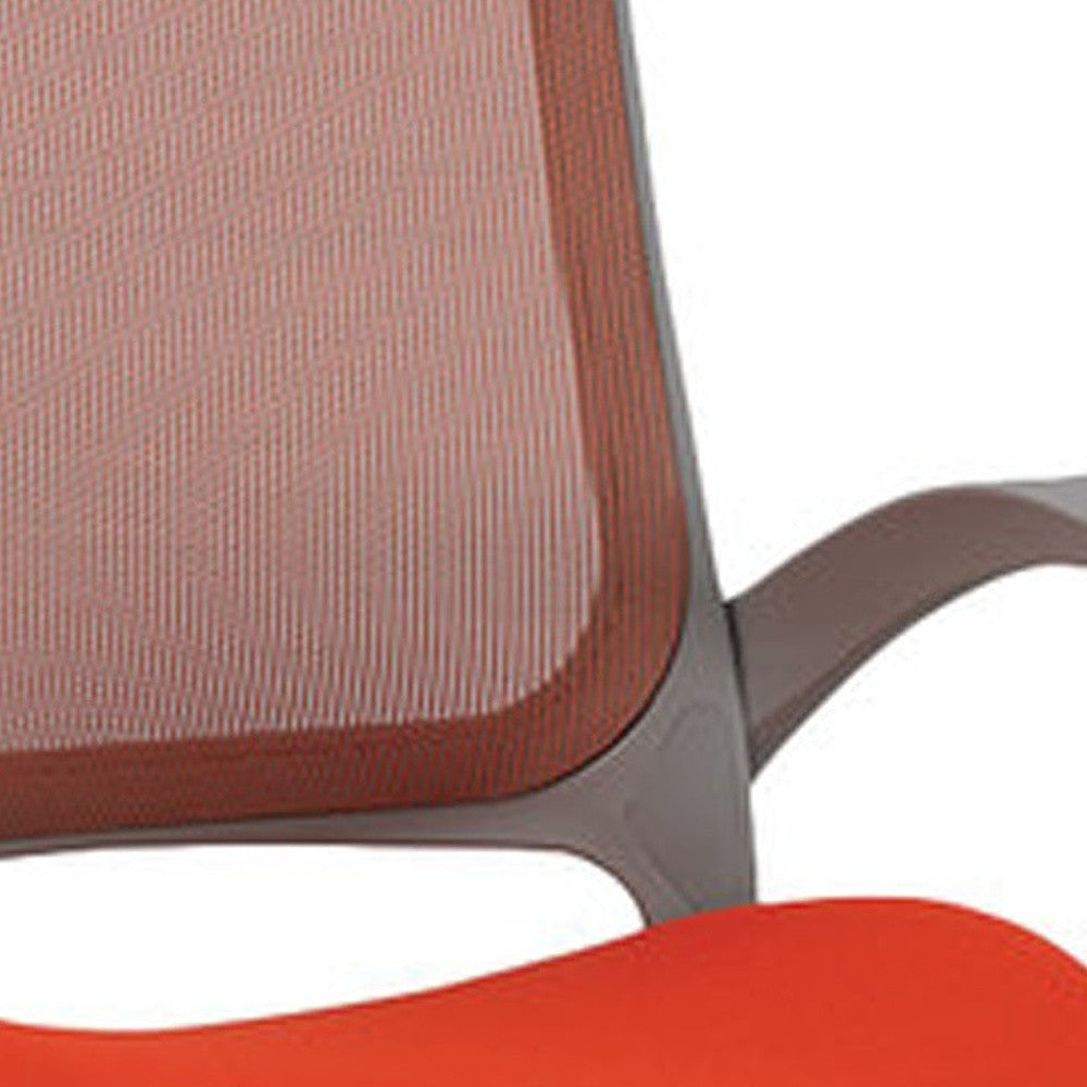 Orange and Gray Adjustable Swivel Mesh Rolling Office Chair