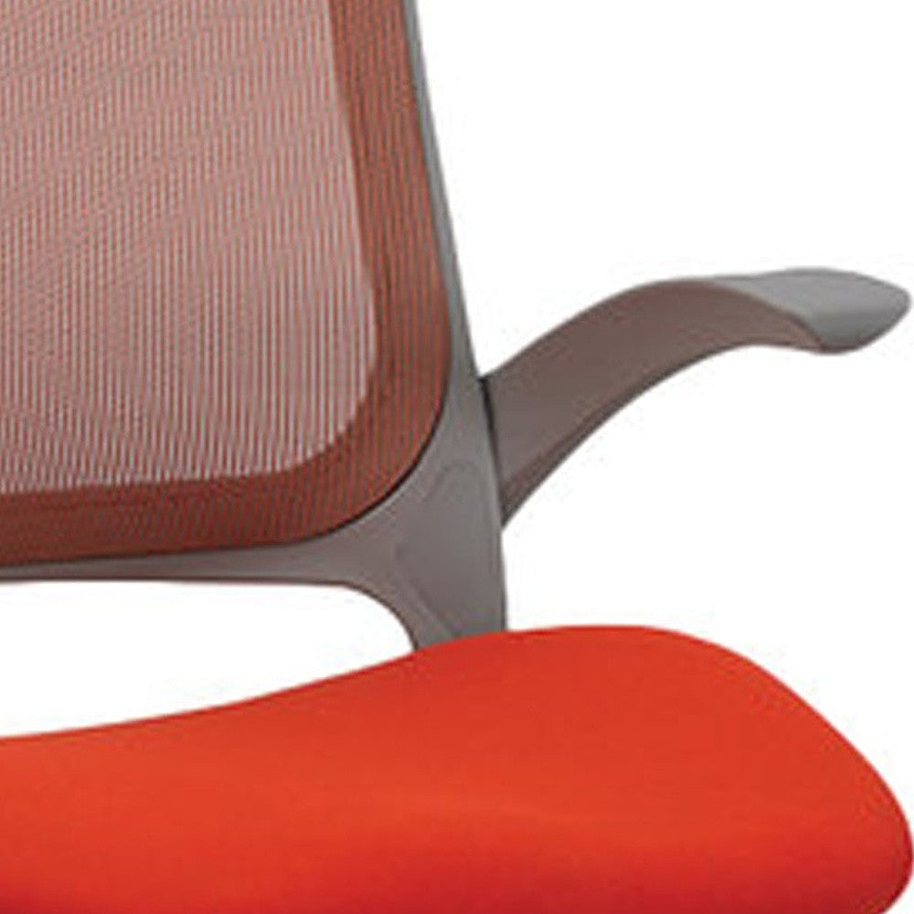 Orange and Gray Adjustable Swivel Mesh Rolling Office Chair