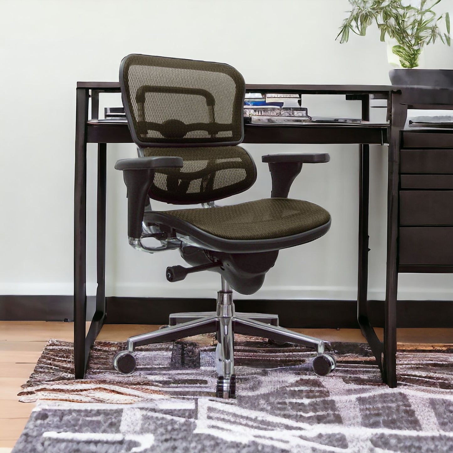 Orange and Silver Adjustable Swivel Mesh Rolling Office Chair