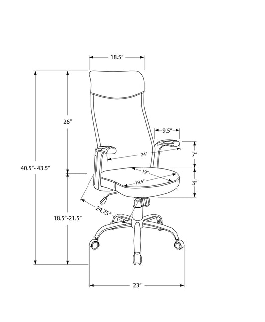 Black Fabric Seat Swivel Adjustable Task Chair Fabric Back Plastic Frame