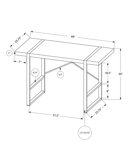 24" Gray and Black Computer Desk