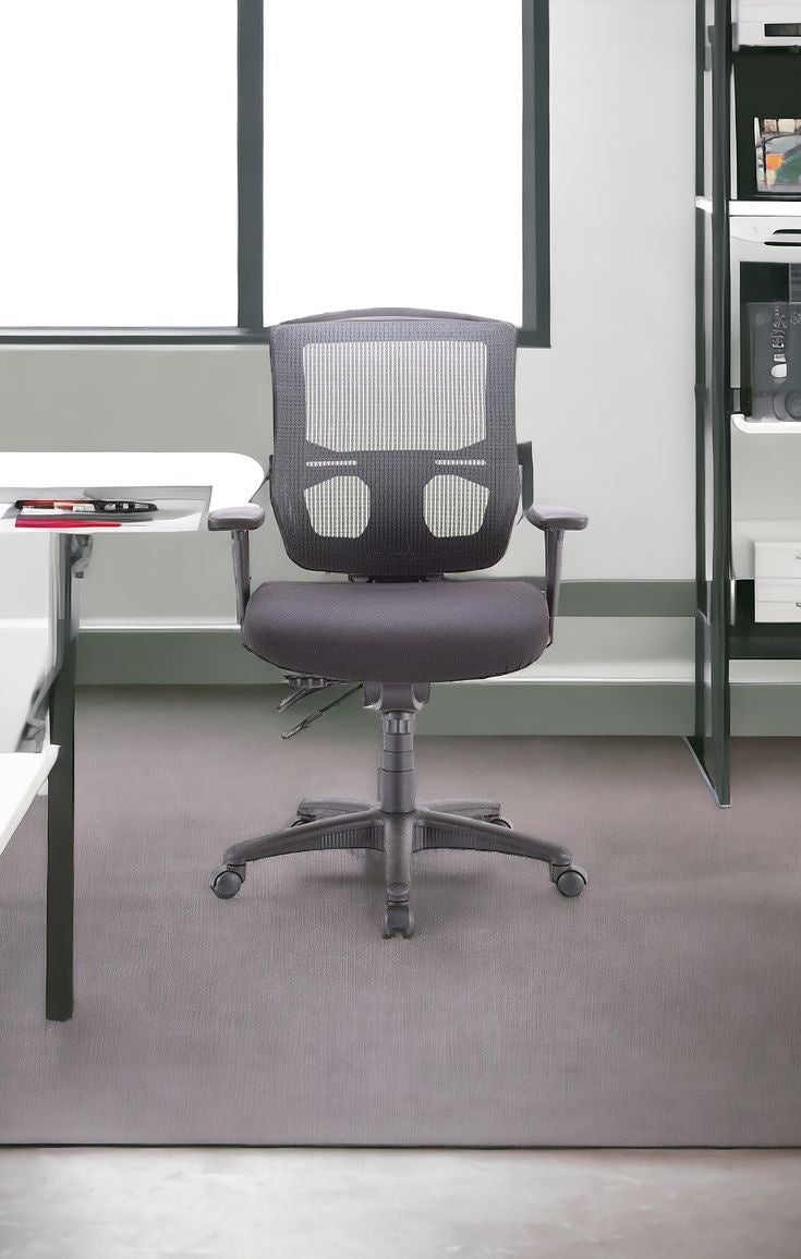 Gray Adjustable Swivel Mesh Rolling Office Chair