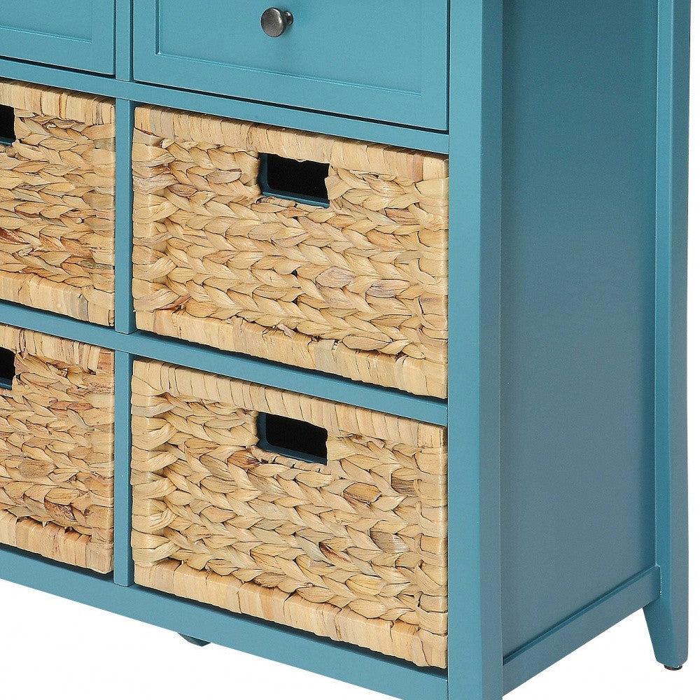 Pop Of Color Teal Accent Chest With Storage