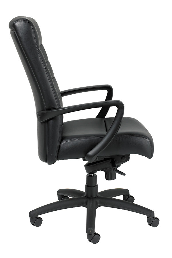 Black Adjustable Swivel Faux Leather Rolling Office Chair