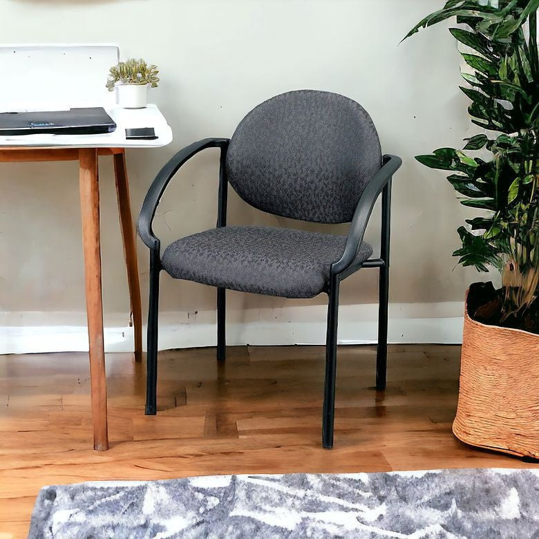 Set of Two Charcoal Fabric Office Chair