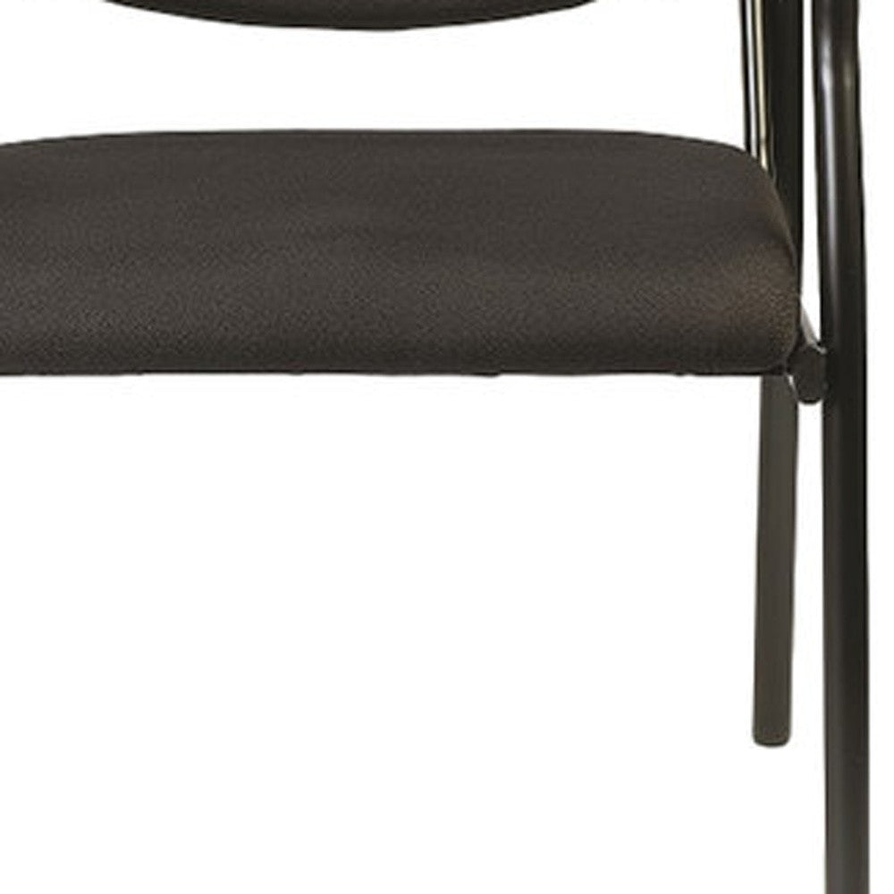 Set of Two Black Fabric Office Chair