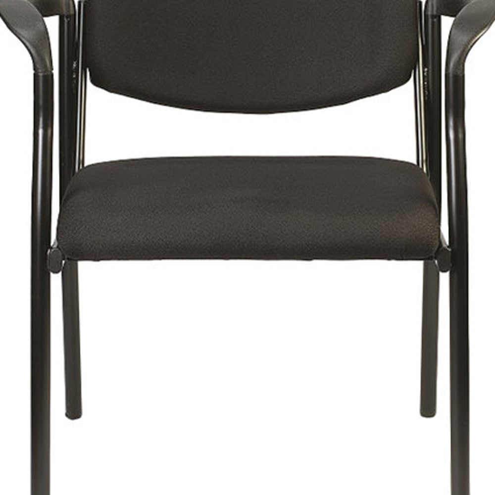 Set of Two Black Fabric Office Chair