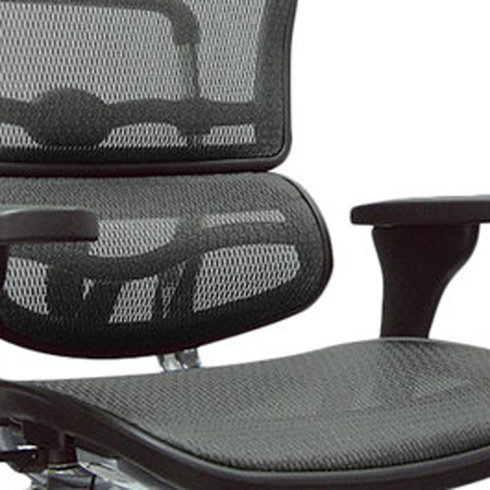 Gray and Silver Adjustable Swivel Mesh Rolling Office Chair