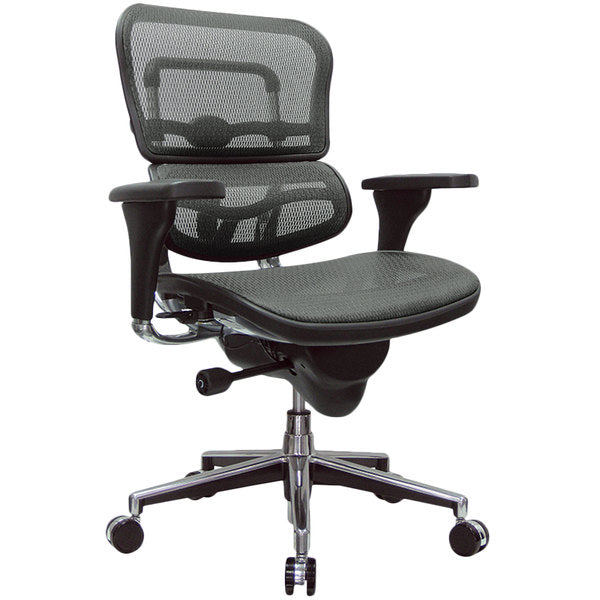 Gray and Silver Adjustable Swivel Mesh Rolling Office Chair