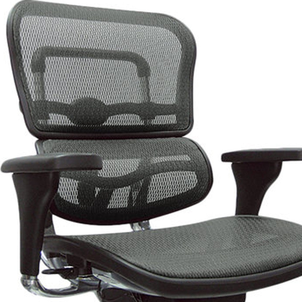 Gray and Silver Adjustable Swivel Mesh Rolling Office Chair