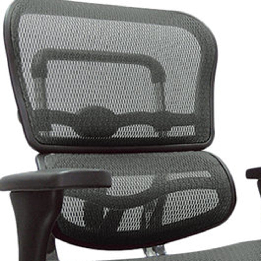 Gray and Silver Adjustable Swivel Mesh Rolling Office Chair